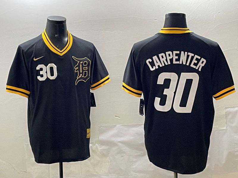 Men Detroit Tigers #30 Carpenter Black Gold Game 2025 Nike MLB Jersey style 5->detroit tigers->MLB Jersey